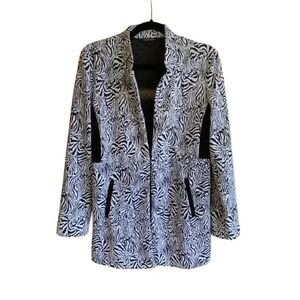 COURTENAY WOMENS LONG SLEEVE BLACK AND WHITE‎ CASUAL BLAZER/JACKET SIZE SMALL
